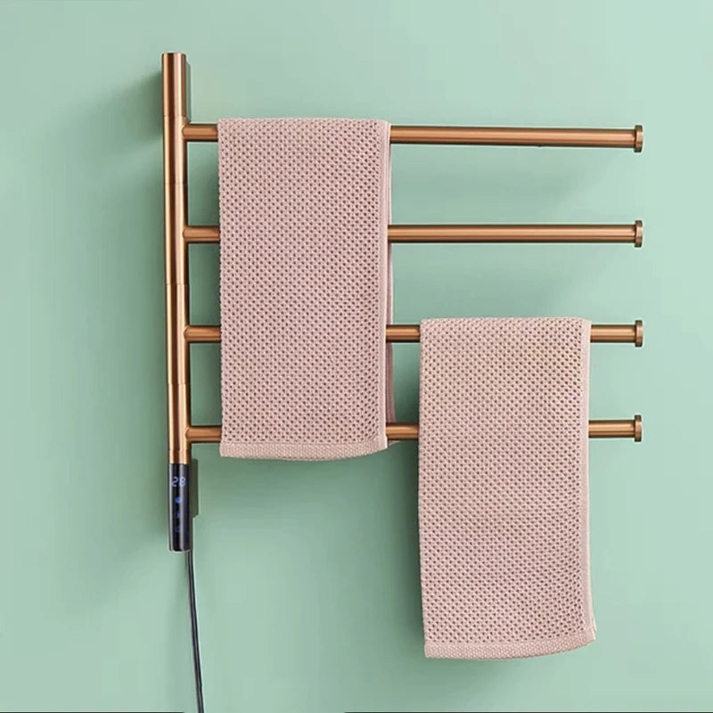 Bathroom Rose Gold Towel Warmer Touch Control Timing