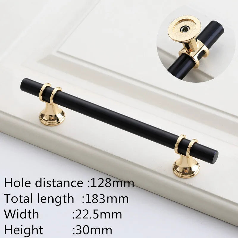 Kk&Fing Cabinet Wardrobe Door Golden Handles Lengthen Light