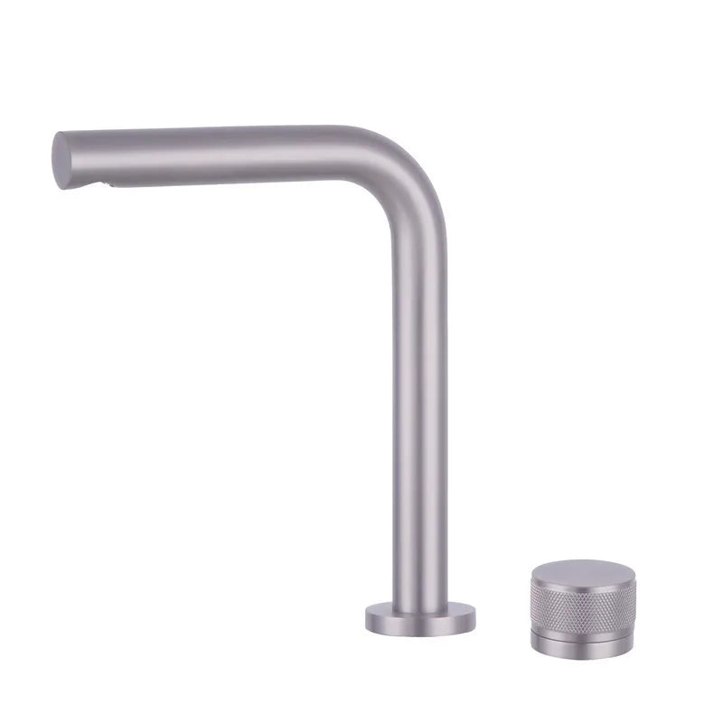 Brushed Rose Gold Basin Faucet Two Holes Gun