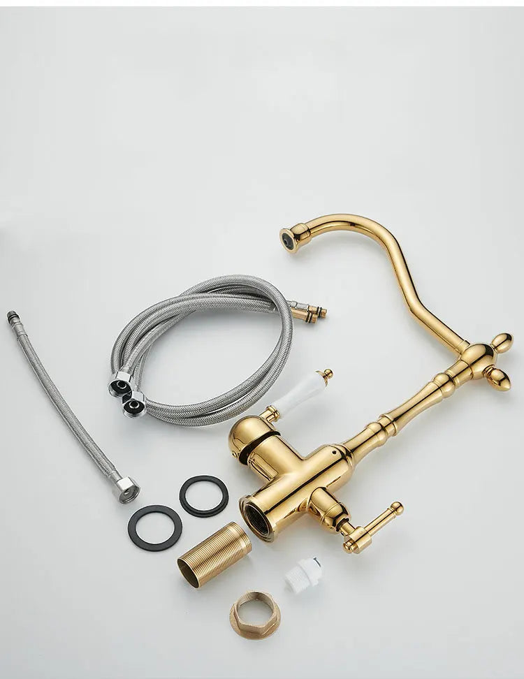 French Brass Light Luxury Three In One Pure