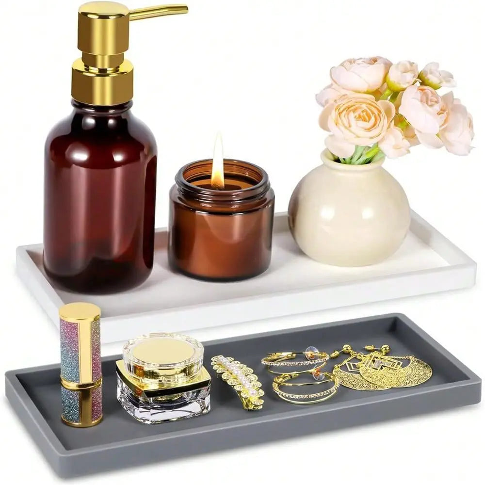 Thickened Bathroom Counter Tray Rectangular Lightweight Silicone