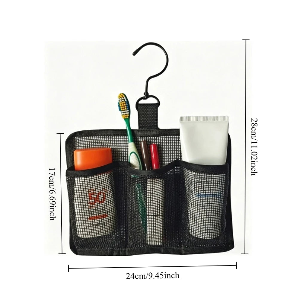 Hanging Shower Caddy Rotatable Hooks Lightweight Mesh Compartment
