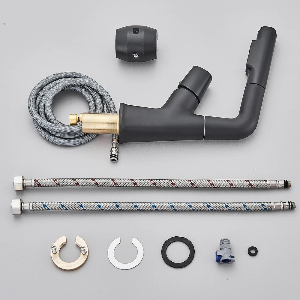 Bathroom Sink Faucet Lift Up Down Stream Sprayer