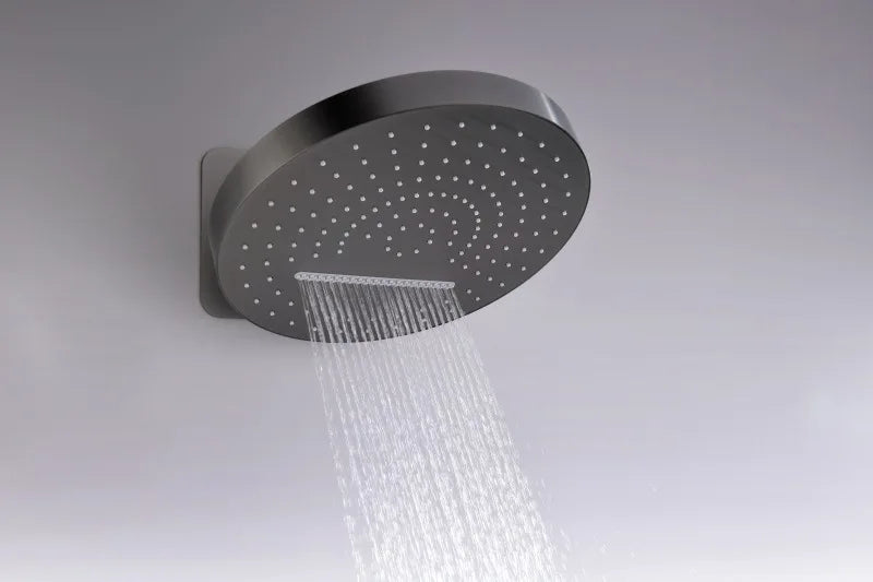 Rainfall Shower Wall Mounted Gray Thermostatic Shower Faucet