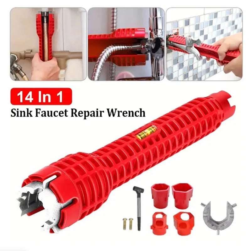 14 In Wrench Sink Faucet Sanitary Repair Double-Head
