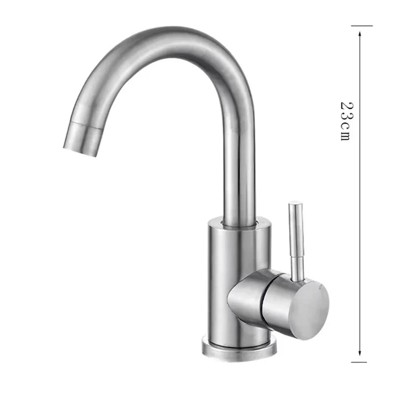 304 Stainless Steel Bathroom Basin Faucet Cold Wash