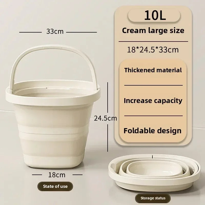 Folding Bucket 5/10l Outdoor Fishing Bucket Compact Thickened