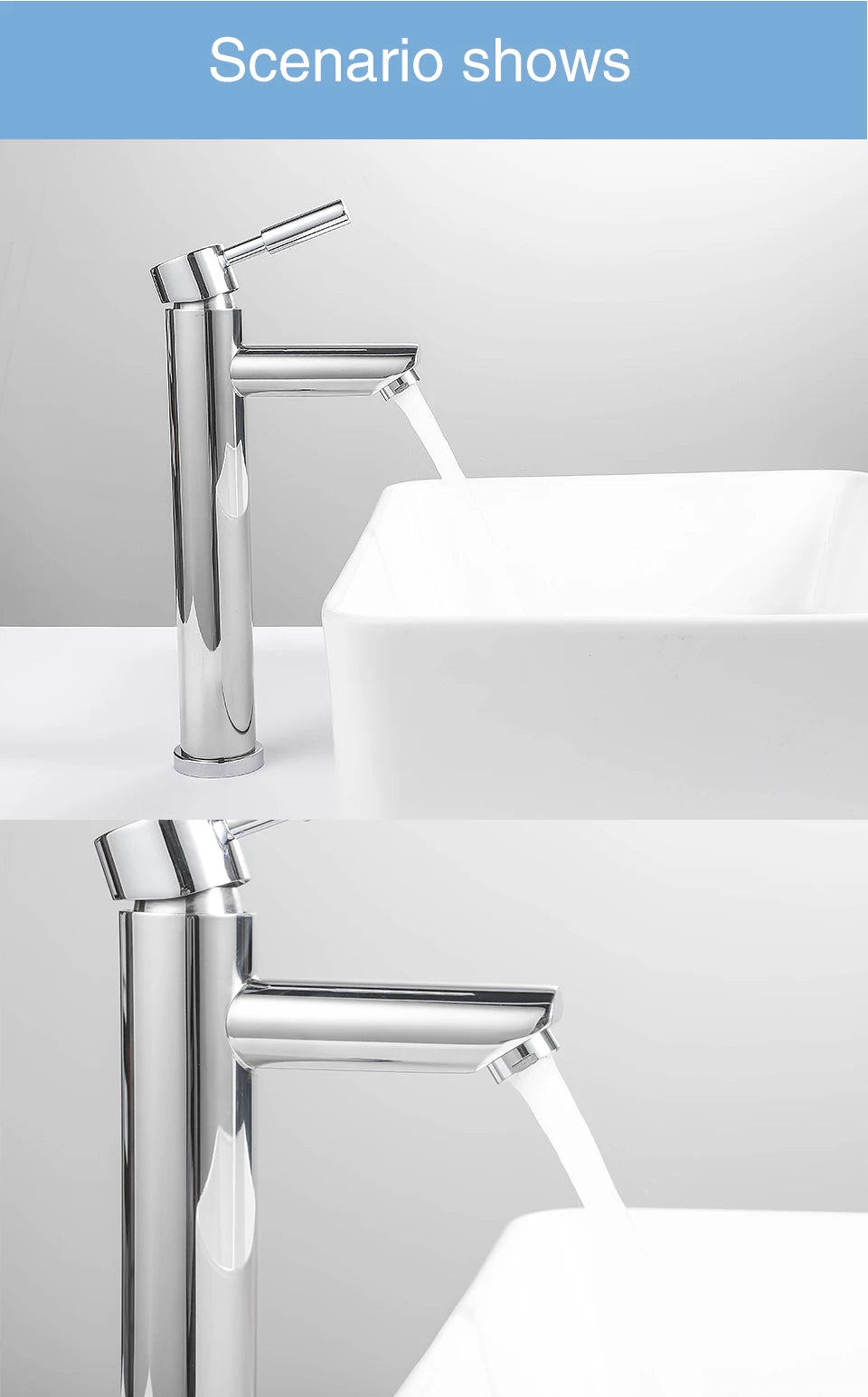 Ula G1/2 Basin Faucet Waterfall Bathroom Sink Faucet