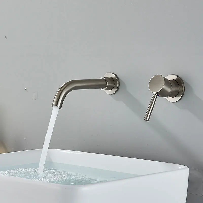 Wall Mount Bathroom Basin Faucet Embedded Split Cold