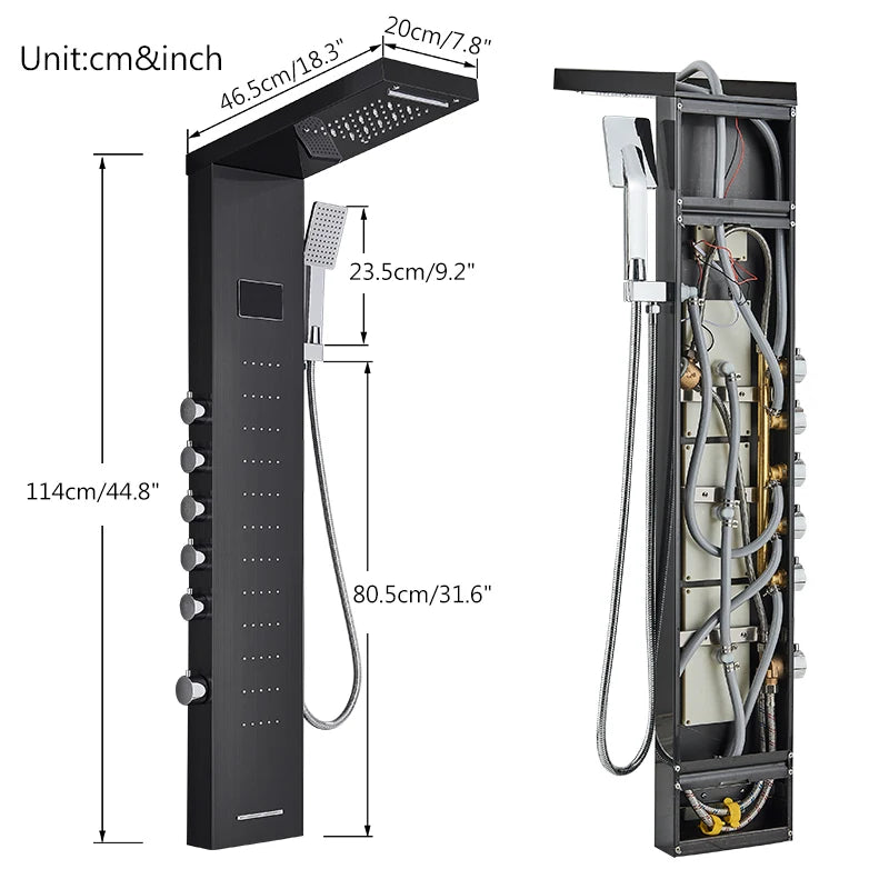Bathroom Shower Panel Led Rainfall/Waterfall Shower Head
