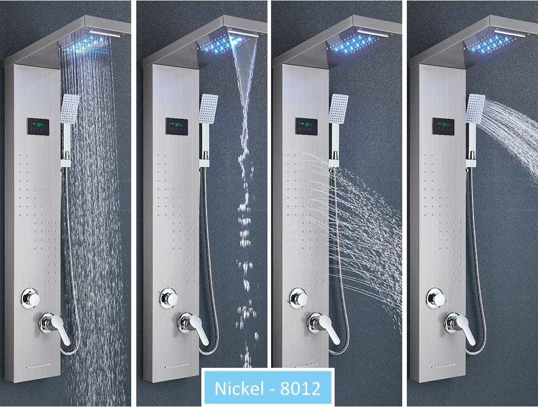 Led Shower Panel Tower System Rain Waterfall Shower