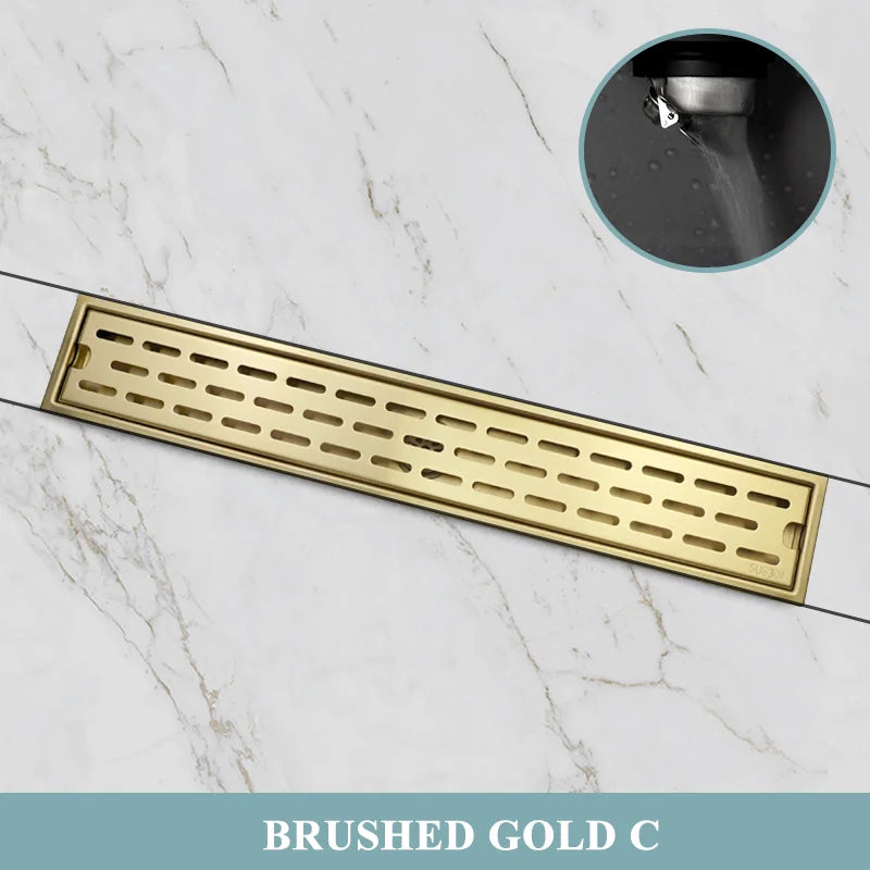 304 Stainless Steel Bathroom Drain Brushed Rose Gold