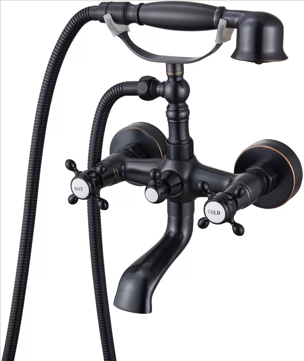 Antique Bathroom Bathtub Showet Faucet Copper Black Shower