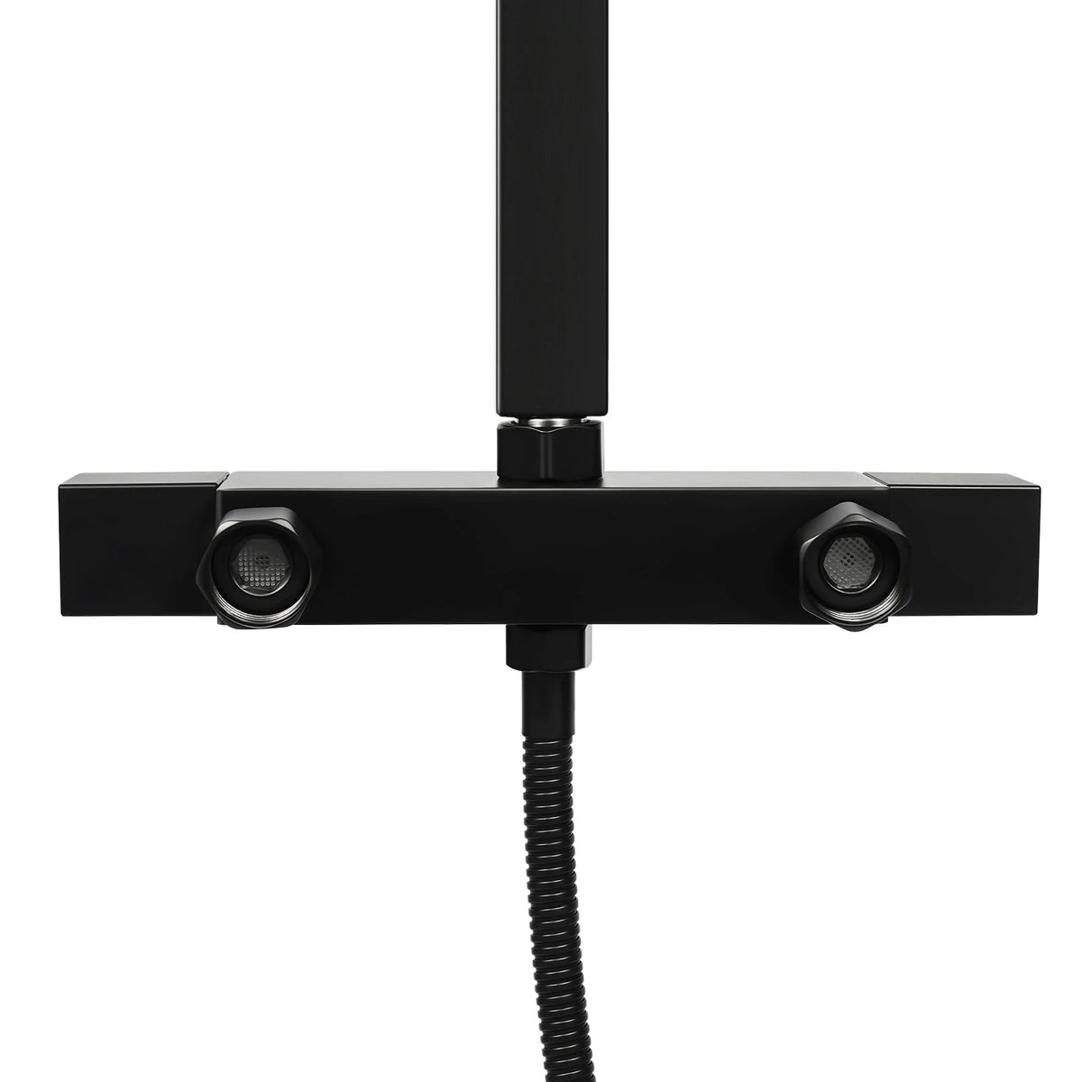 Black Rainfall Shower Thermostat Bathroom Wall Mounted 30cm