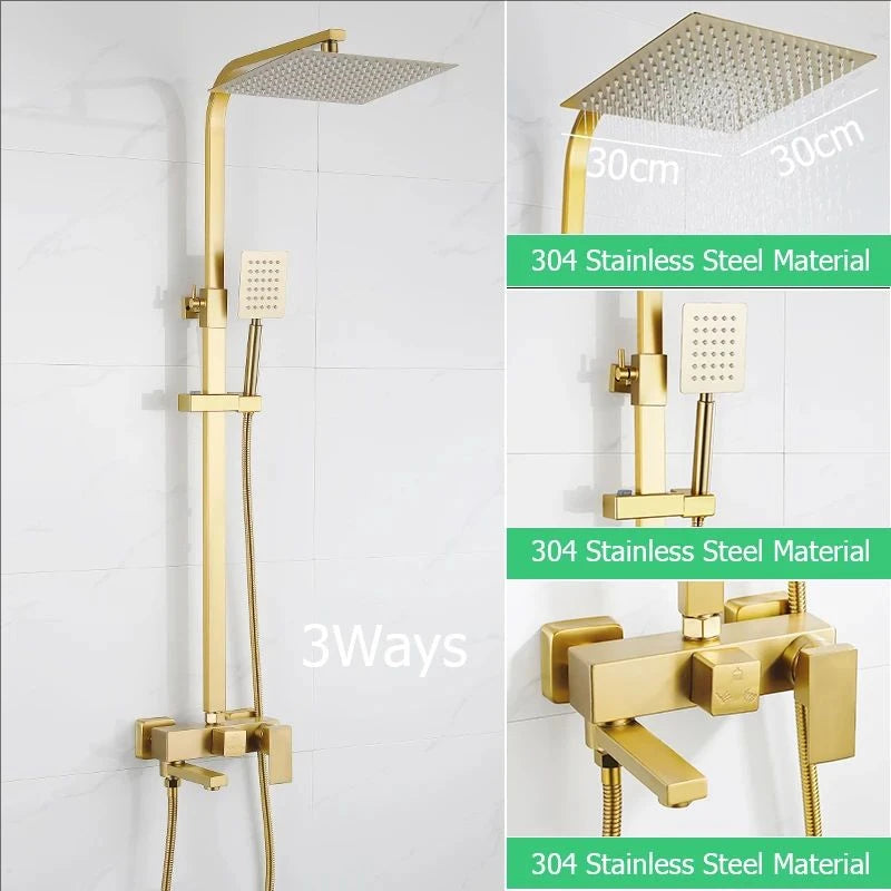 Oxg Brushed Nickel Gold Shower Faucet Bathroom Shower