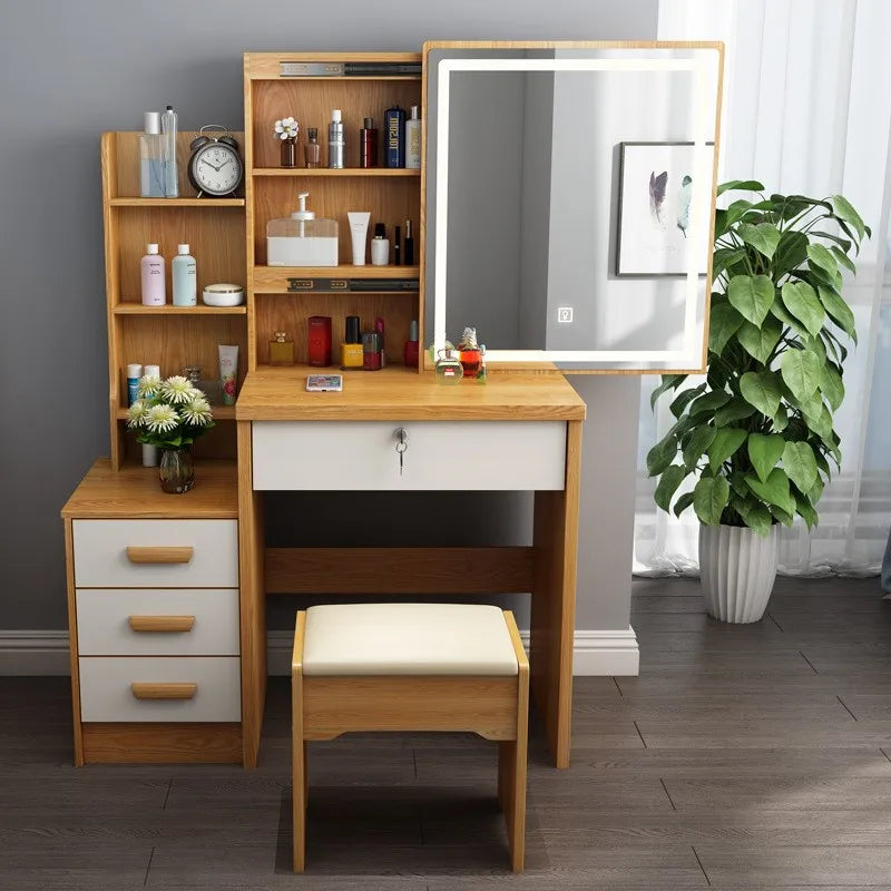 Dressing Table Small Apartment Dresser Modern Makeup Mirror