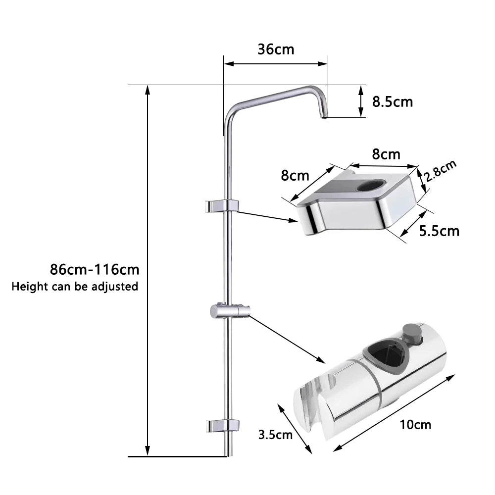 Black/Chrome Bathtub Split Rain Shower Handheld Bathroom Rainfall