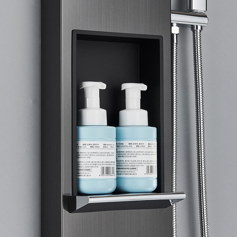 Black Shower Panel Column Big Screen Blue Light