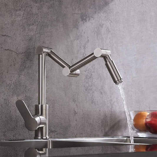 304 Stainless Steel Arm Swivel Extends Sink Faucet