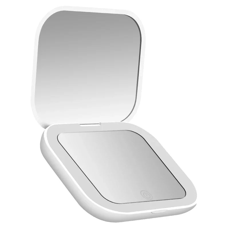 Compact Mirror Lights 1x/2x Magnification Folding Handheld Small