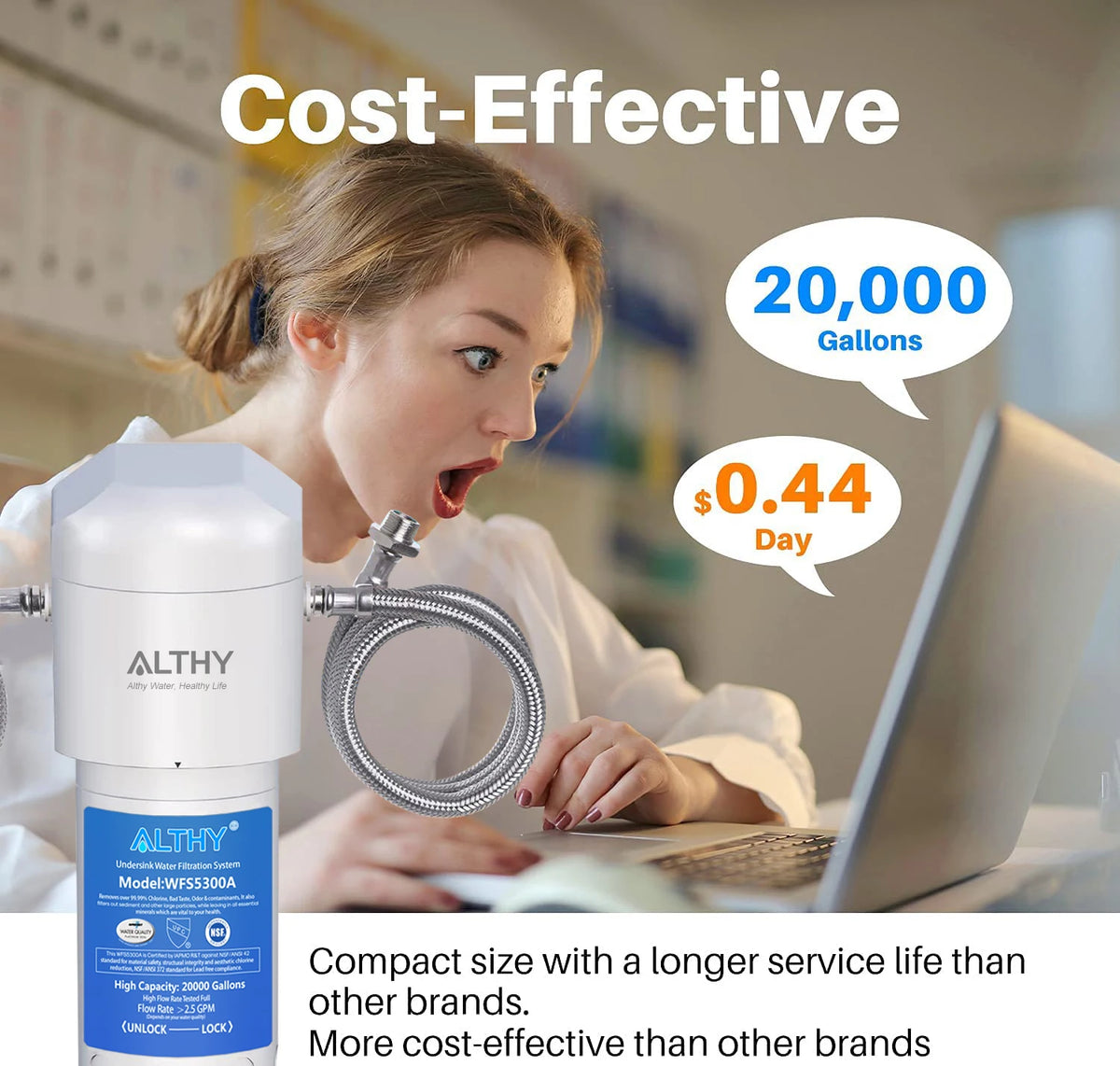 Althy Under Sink Drinking Water Filter Purifier -Nsf/Ansi