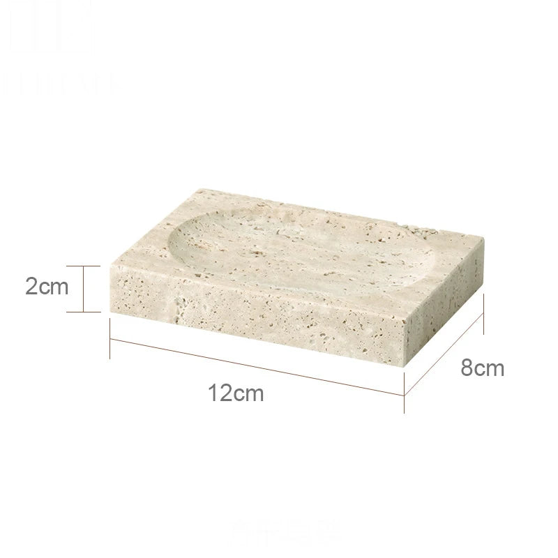 Beige Travertine Bathroom Natural Marble Soap Dispenser Reed