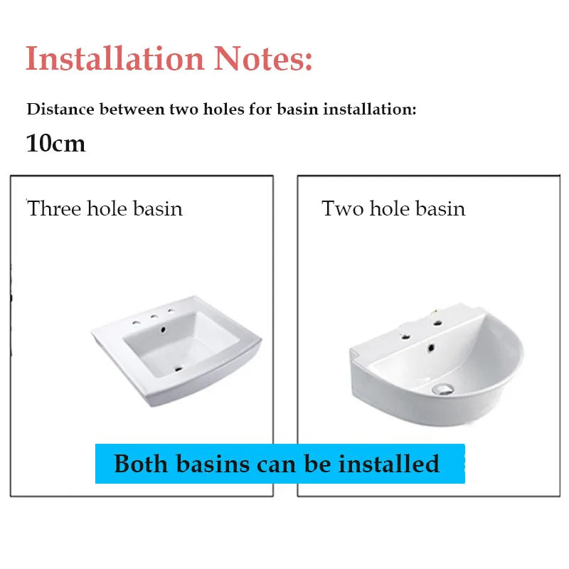 Two-Hole Bathroom Sink Faucet Zinc Alloy Dual Handle