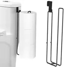 Self-Adhesive Toilet Paper Holder Black Iron Bathroom Tissue