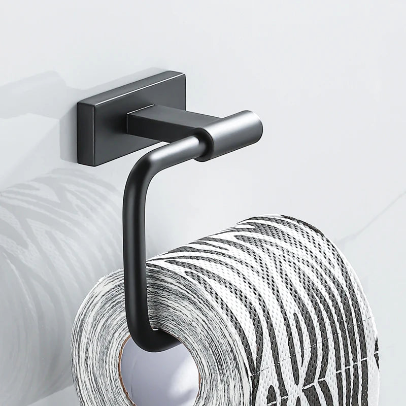 Black Stainless Steel Toilet Paper Holder Wall Mounted