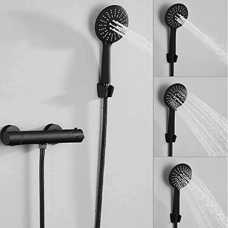 Chrome Thermostatic Shower Mixer Valve Wall Mounted Dual