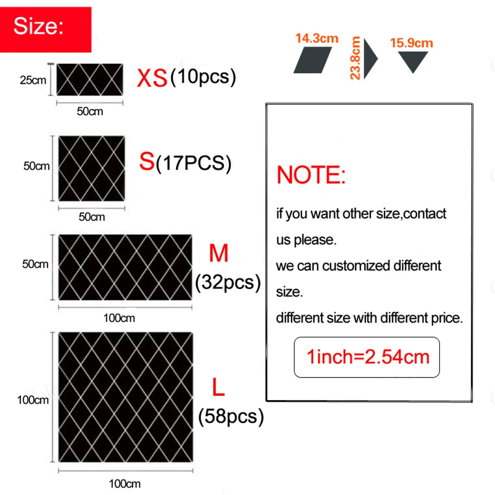 3d Mirror Stickers Diy Acrylic Triangles Self-Adhesive Diamonds