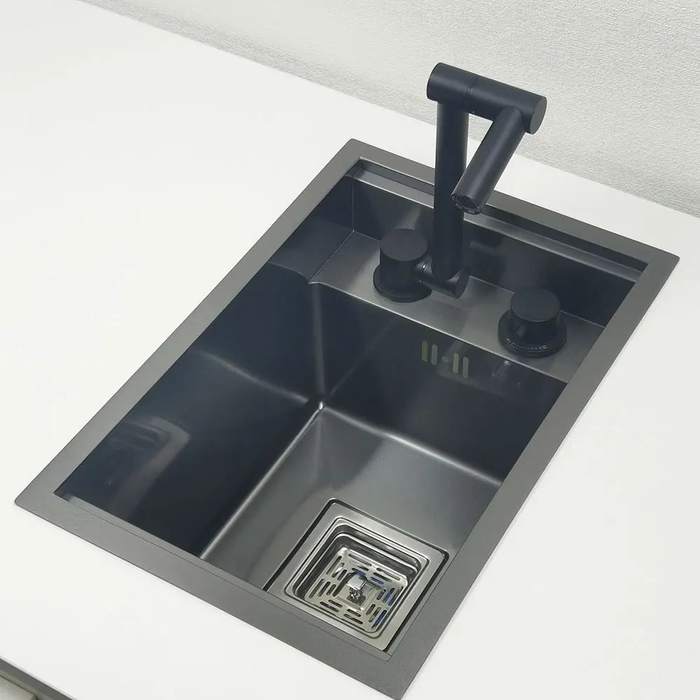Black Sink Hidden Bowl Bar Small Size Sink