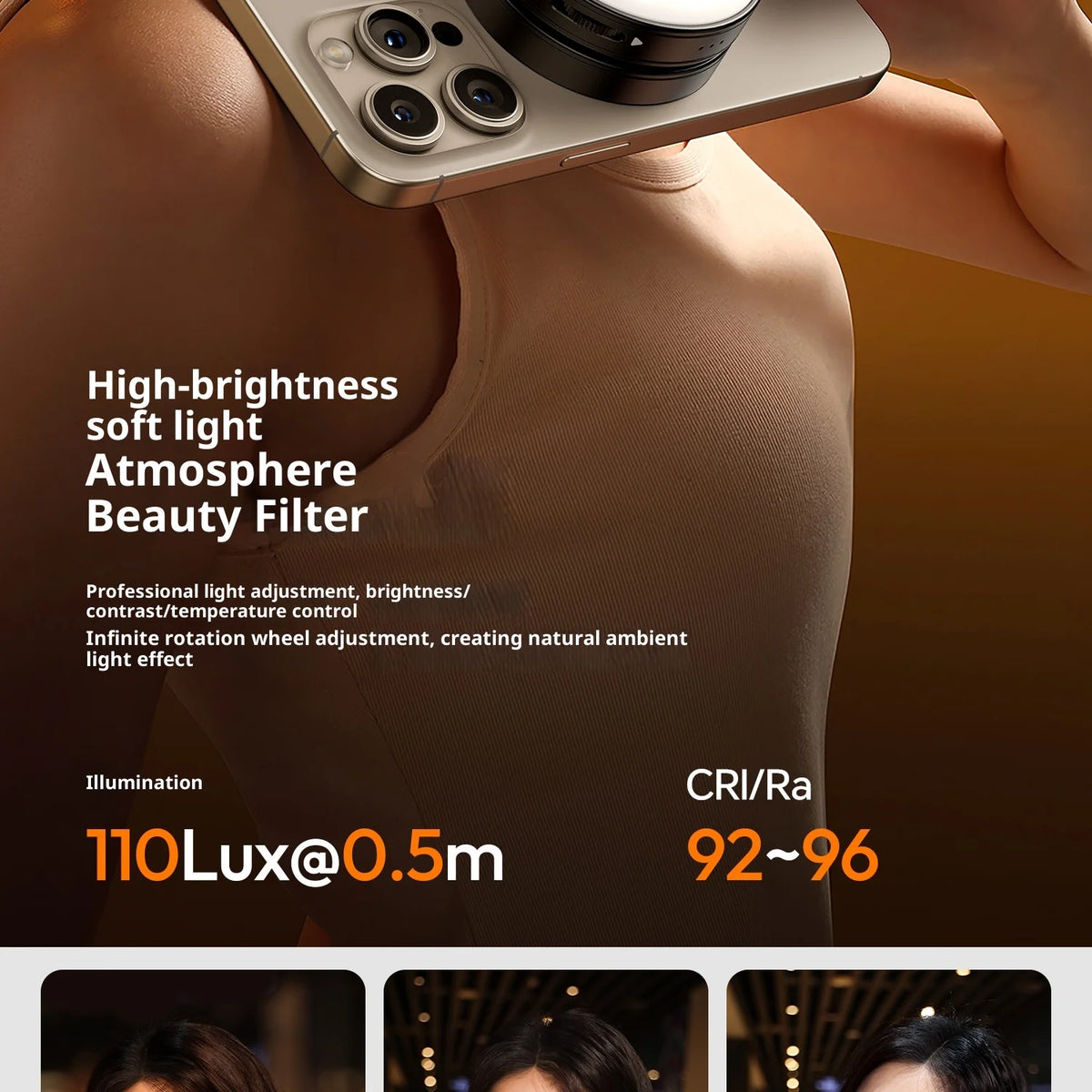 Original Ulanzi Lm23 Magnetic Phone Selfie Light Built-In
