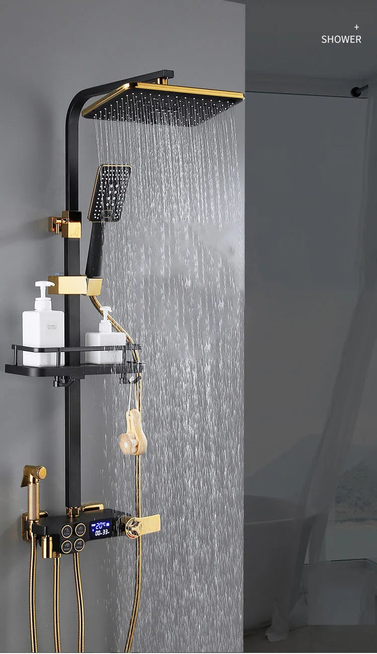 Thermostatic Bathroom Shower System Solid Brass Bathroom Faucets