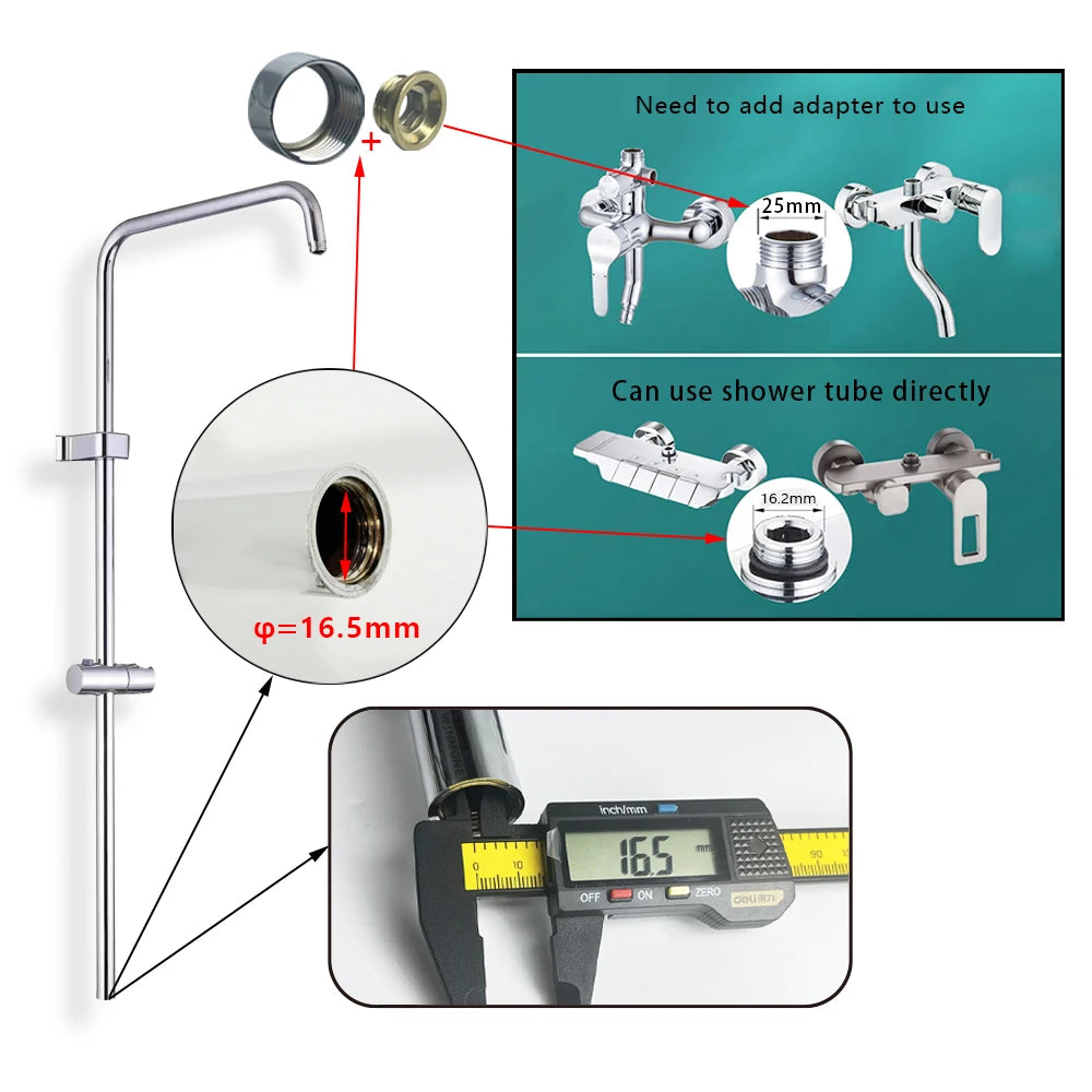 Standard Universal Bathroom Shower Faucet Tube Bathtub Shower
