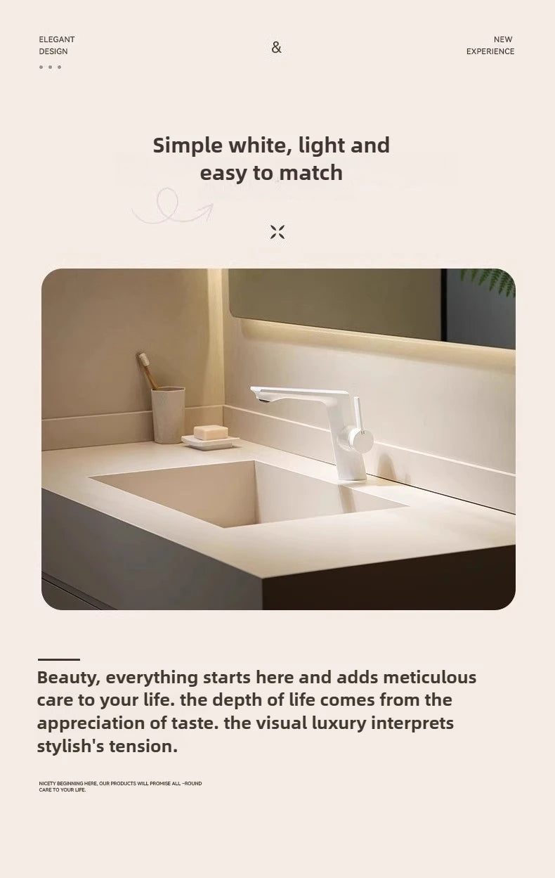 Modern Bathroom Sink Faucet Brass White Or Brushed