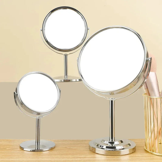 3/4/5 Inch Double-Sided Makeup Mirror 2x Magnification Clear