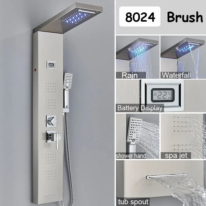 Ulgksd Bathroom Shower Panel Led Light Bathroom Faucet