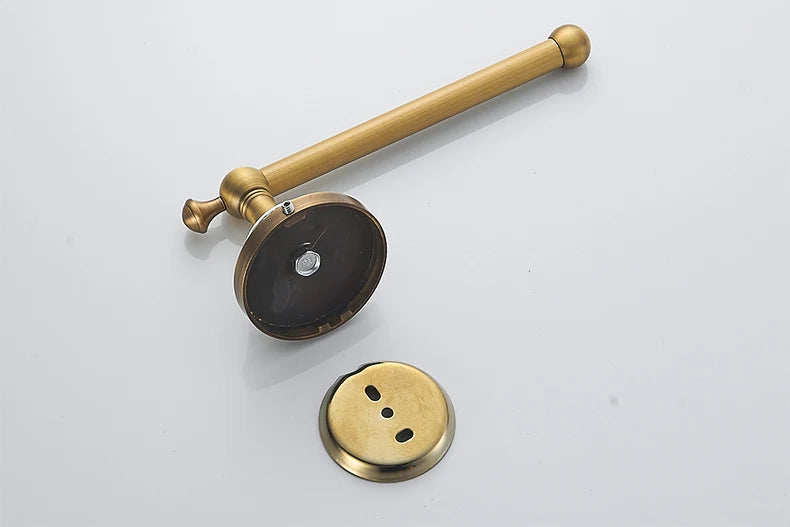 Antique Brass 2pc Bathroom Bronze Dispenser Towel Rod