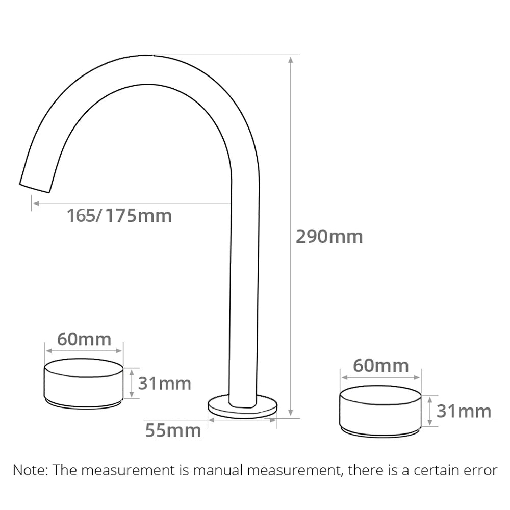 Gumetal Basin Faucet Cold Widespread Tap 360 Rotation