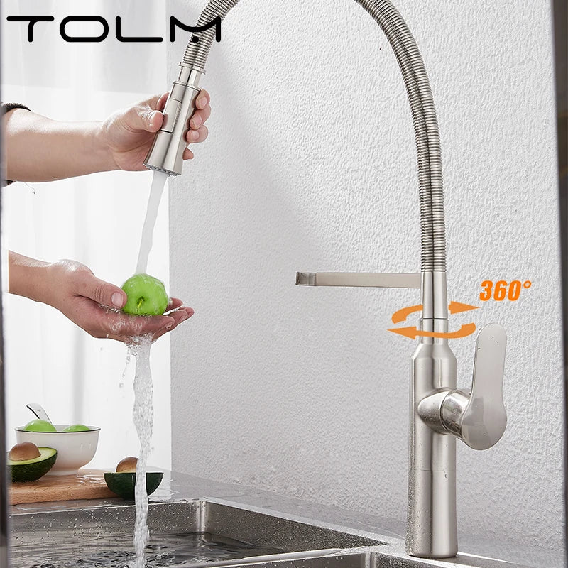 Tolm Brushed Nickel Modern Polished Chrome Brass Sink