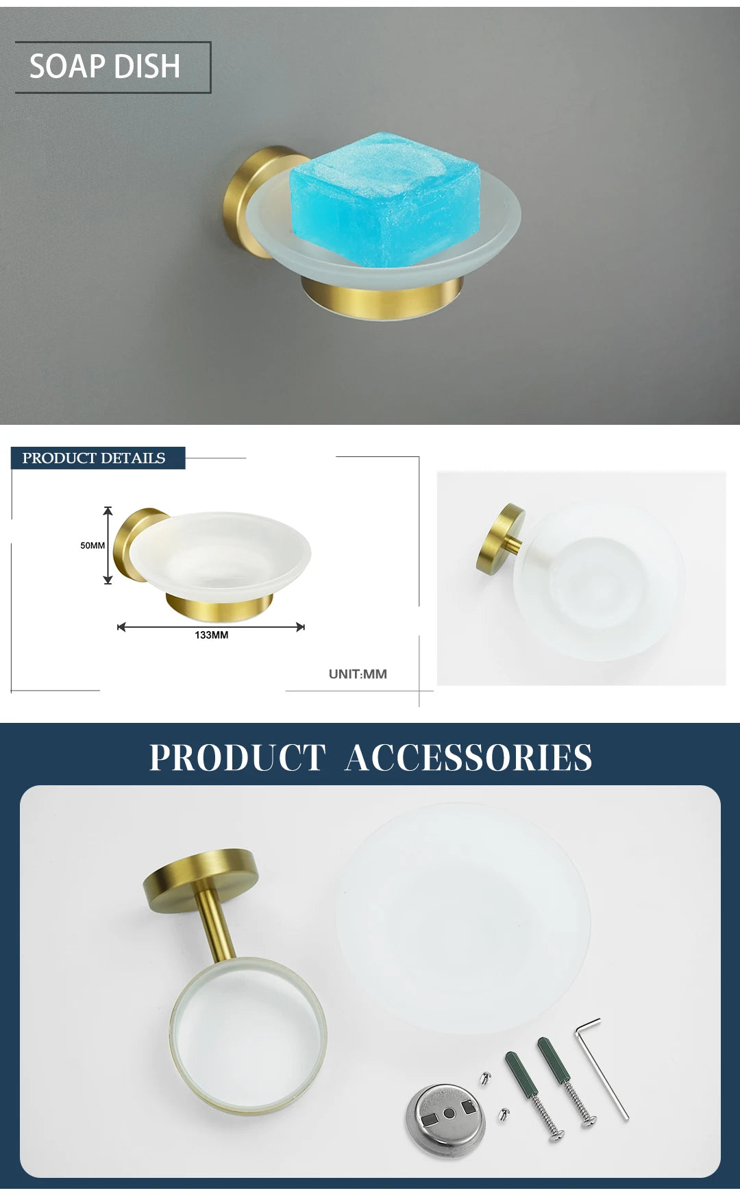 Brushed Gold Towel Bar Toilet Seat Rack Robe