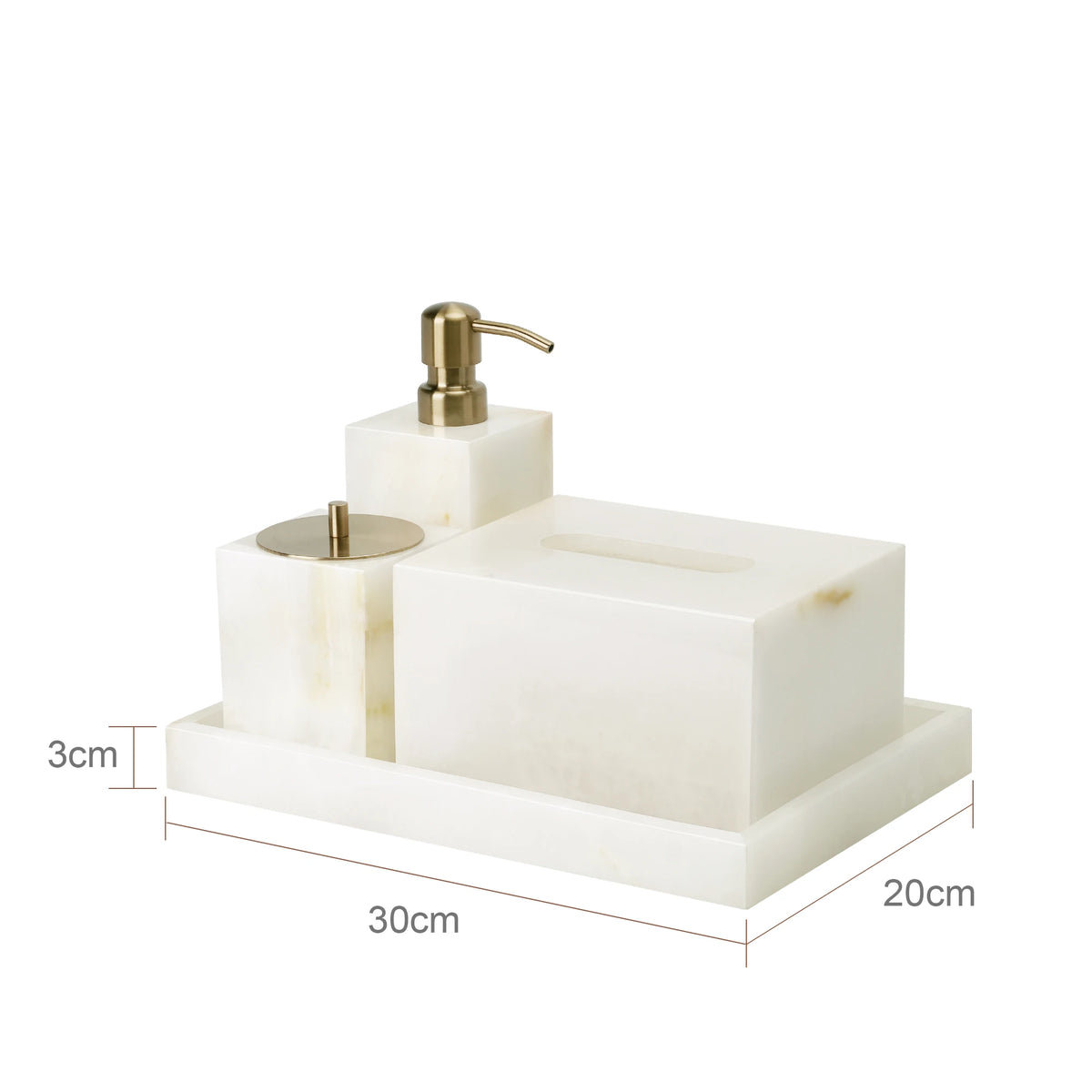 White Onyx Natural Marble Bathroom Elegant Soap Dispenser