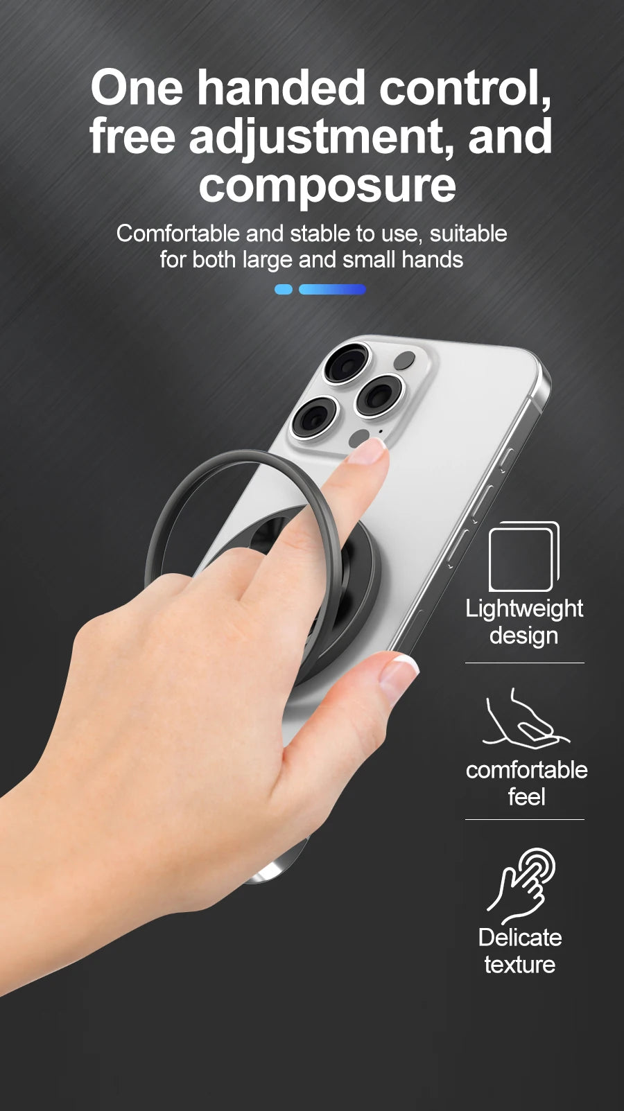 Magnetic Bracket Ring Buckle Phone Stand Silicone Suction