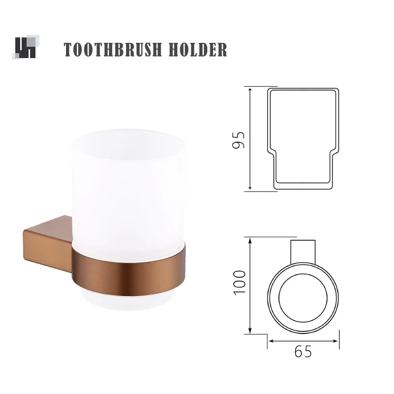 Rose Gold Bathroom Wall Mount Shelf Toilet Bath