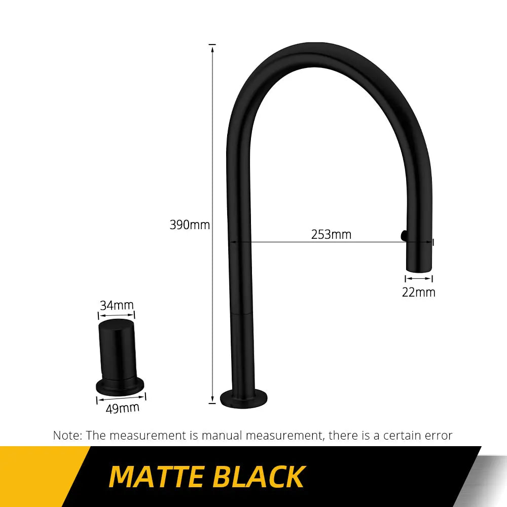 Brushed Gold Faucet Invisible Pull Out Spray Mixer