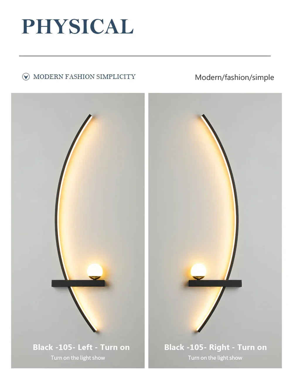 Modern Led Simple Art Bedroom Bedside Wall Lamp