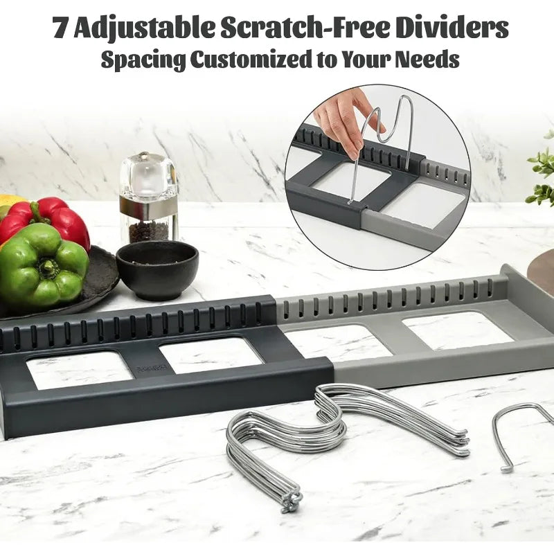 Expandable Pot & Pan Organizer Rack Adjustable Under