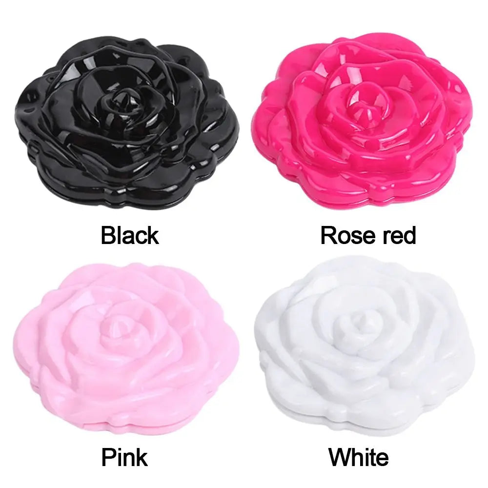 Double-Sided Rose Flower Makeup Mirror Handheld Convenient Mini