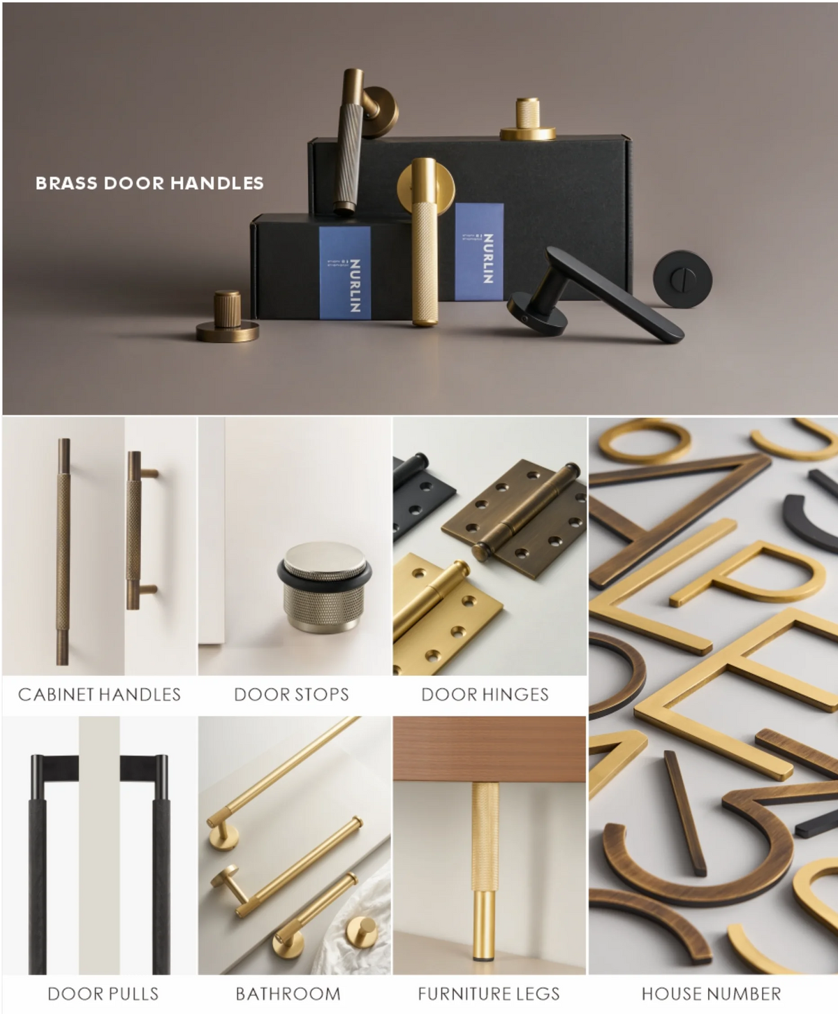 Nurlin Brass Door Double Sided Linear Striped Pull